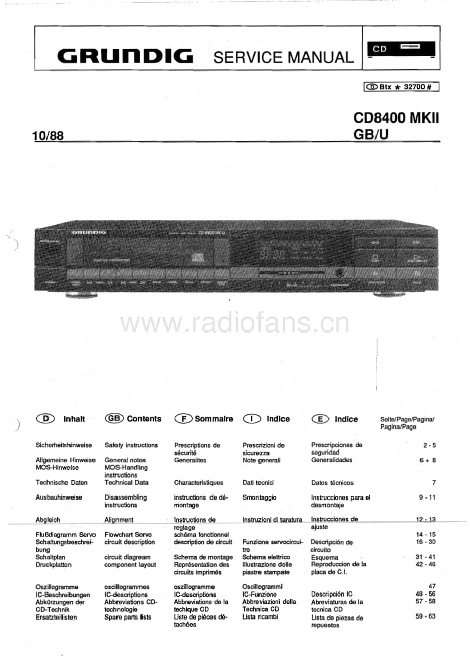GrundigCD8400MKII 维修电路图、原理图.pdf_第1页