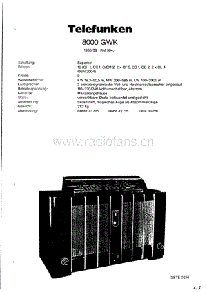 Telefunken8000GWK维修电路图、原理图.pdf