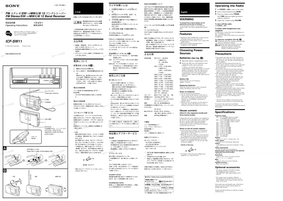 SONY icf-sw11 电路图 维修原理图.pdf_第1页