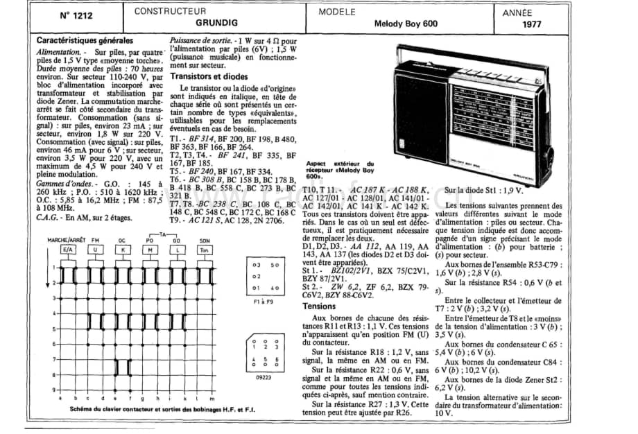 GrundigMelodyBoy600 维修电路图、原理图.pdf_第1页