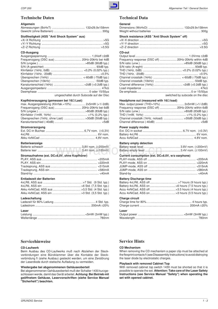 GrundigCDP200 维修电路图、原理图.pdf_第3页