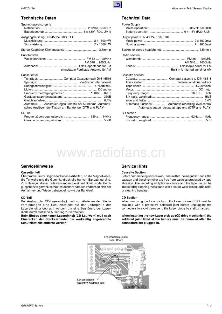 GrundigKRCD120 维修电路图、原理图.pdf_第3页