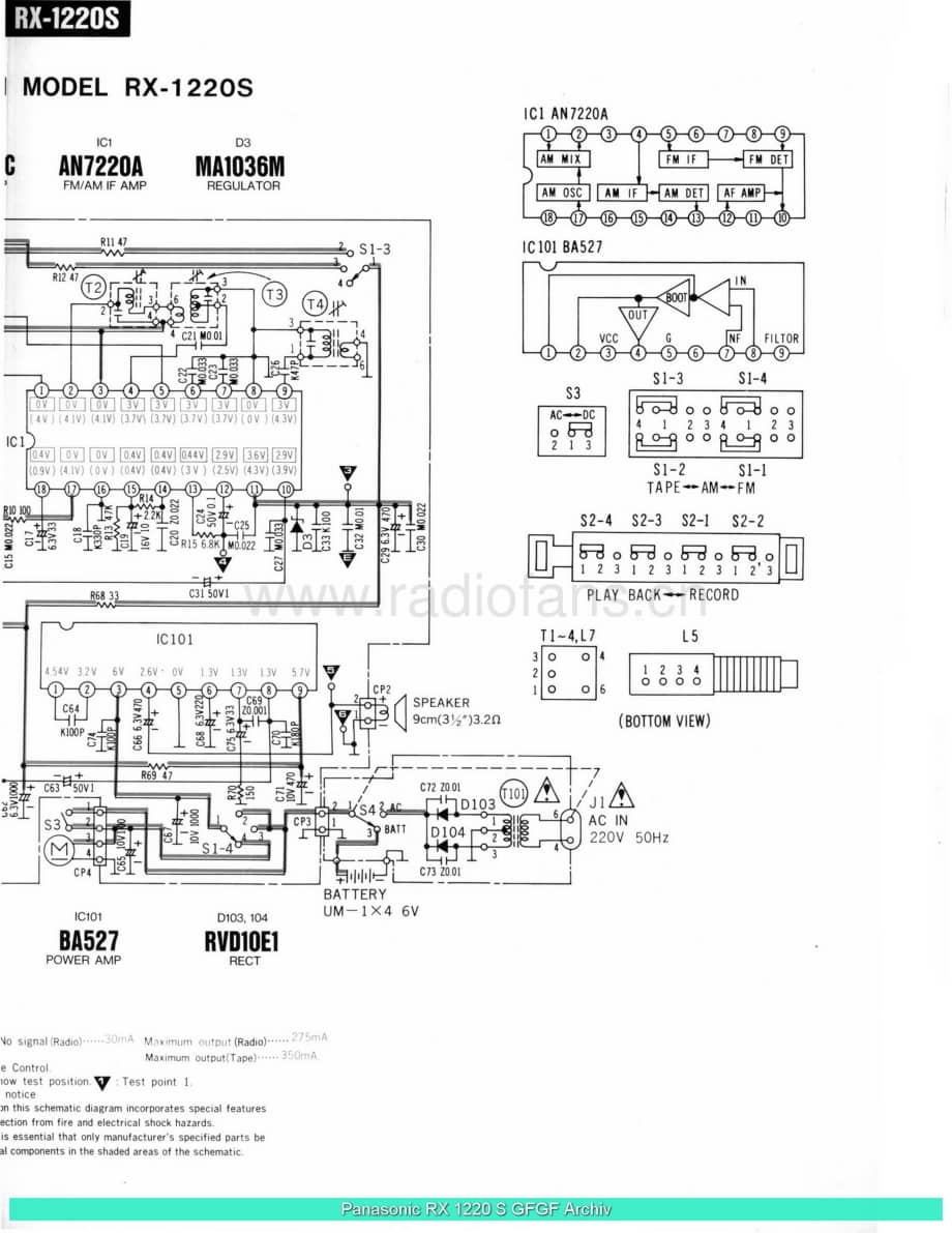 Panasonic_RX-1220S_sch 电路图 维修原理图.pdf_第1页