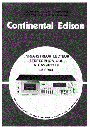 ContinentalEdisonLE9964 维修电路图 原理图.pdf