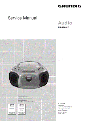GrundigRR420CDServiceManual(1) 维修电路图、原理图.pdf
