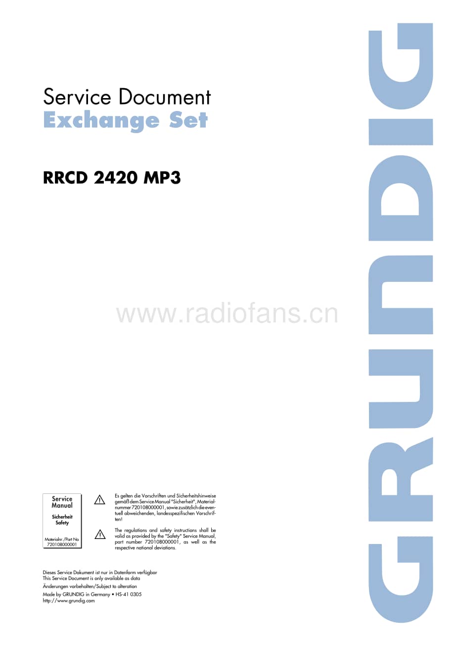 GrundigRRCD2420MP3 维修电路图、原理图.pdf_第1页