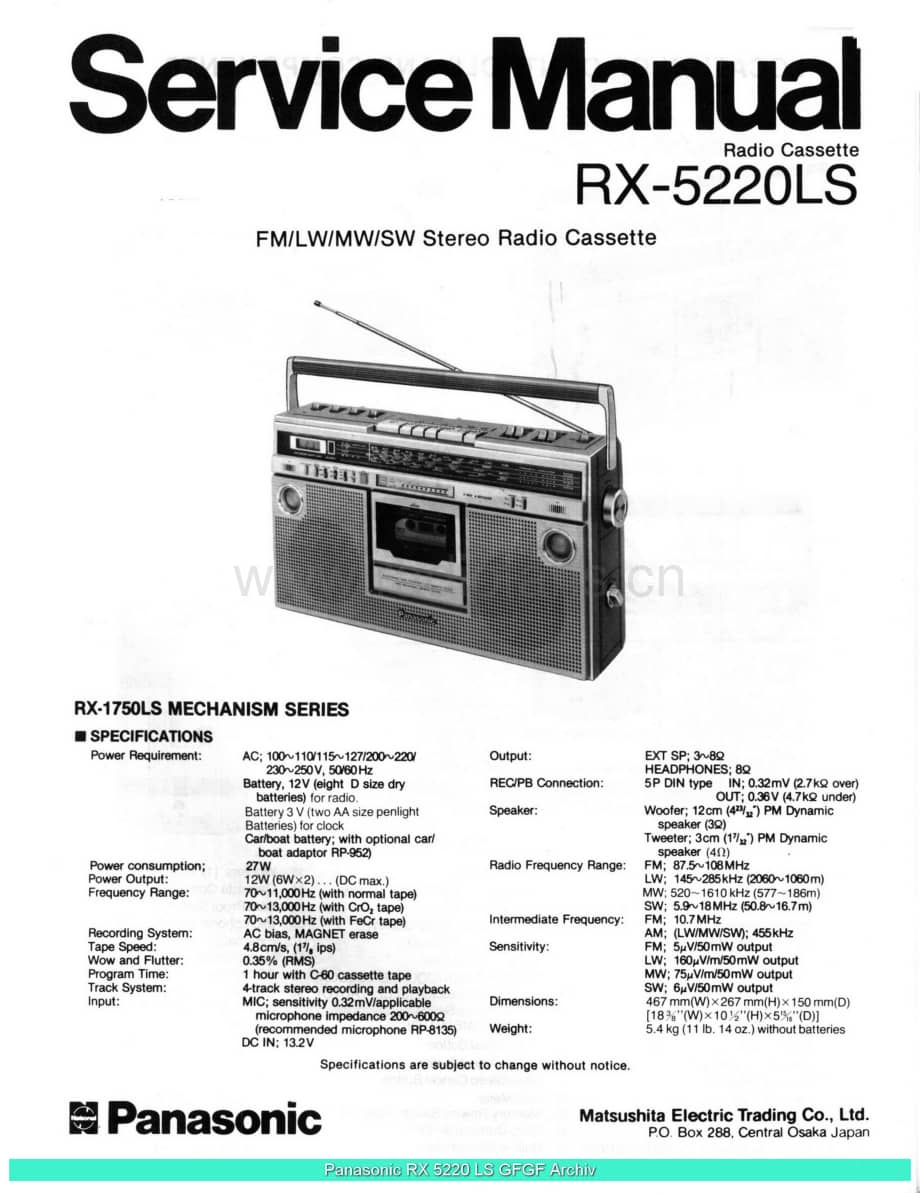 Panasonic_RX-5220LS_sch 电路图 维修原理图.pdf_第1页