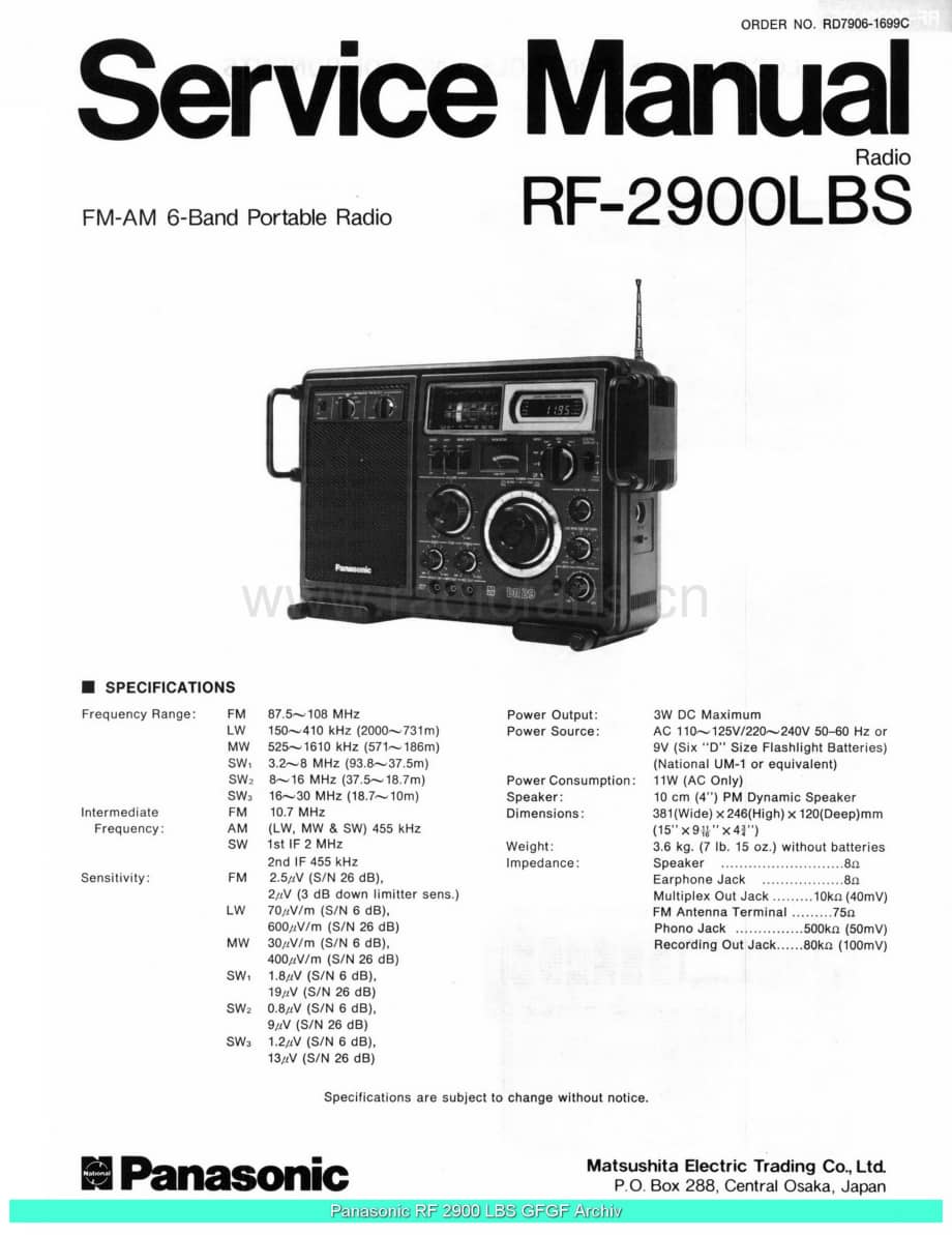 Panasonic_RF-2900LBS_sch 电路图 维修原理图.pdf_第1页