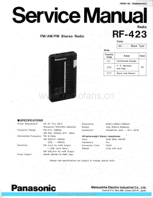 Panasonic_RF-423_sch 电路图 维修原理图.pdf