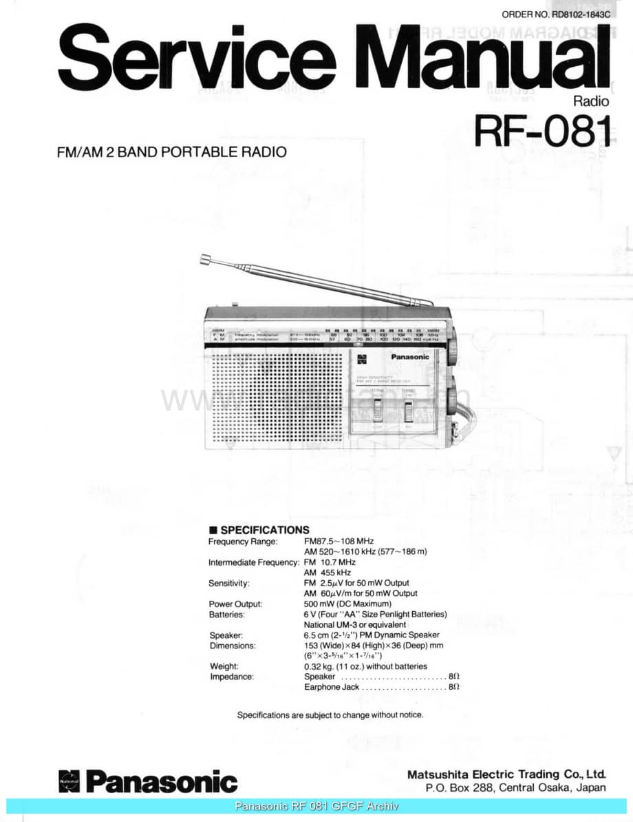 Panasonic_RF-081_sch 电路图 维修原理图.pdf_第1页