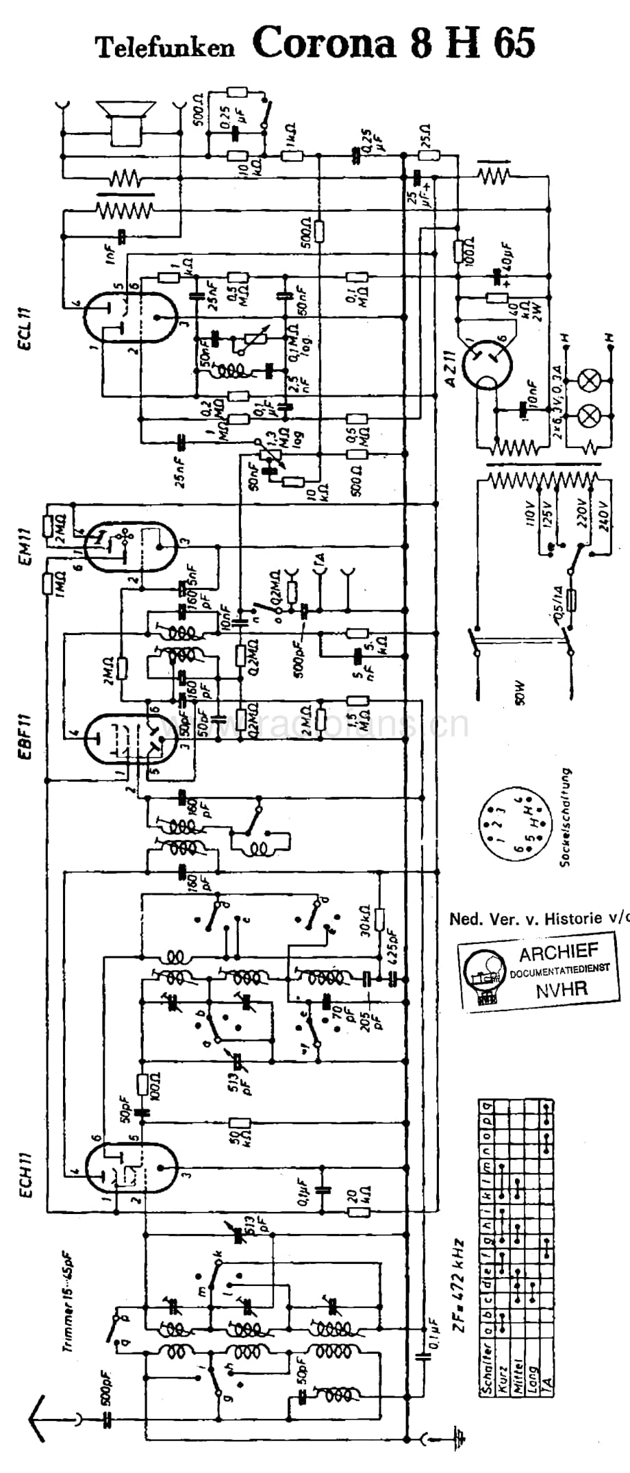 Telefunken_8H65WK 维修电路图 原理图.pdf_第1页