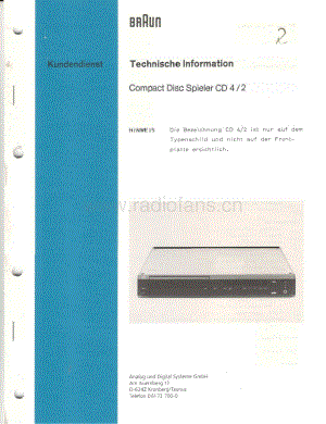 BraunCD42ServiceManual电路原理图.pdf