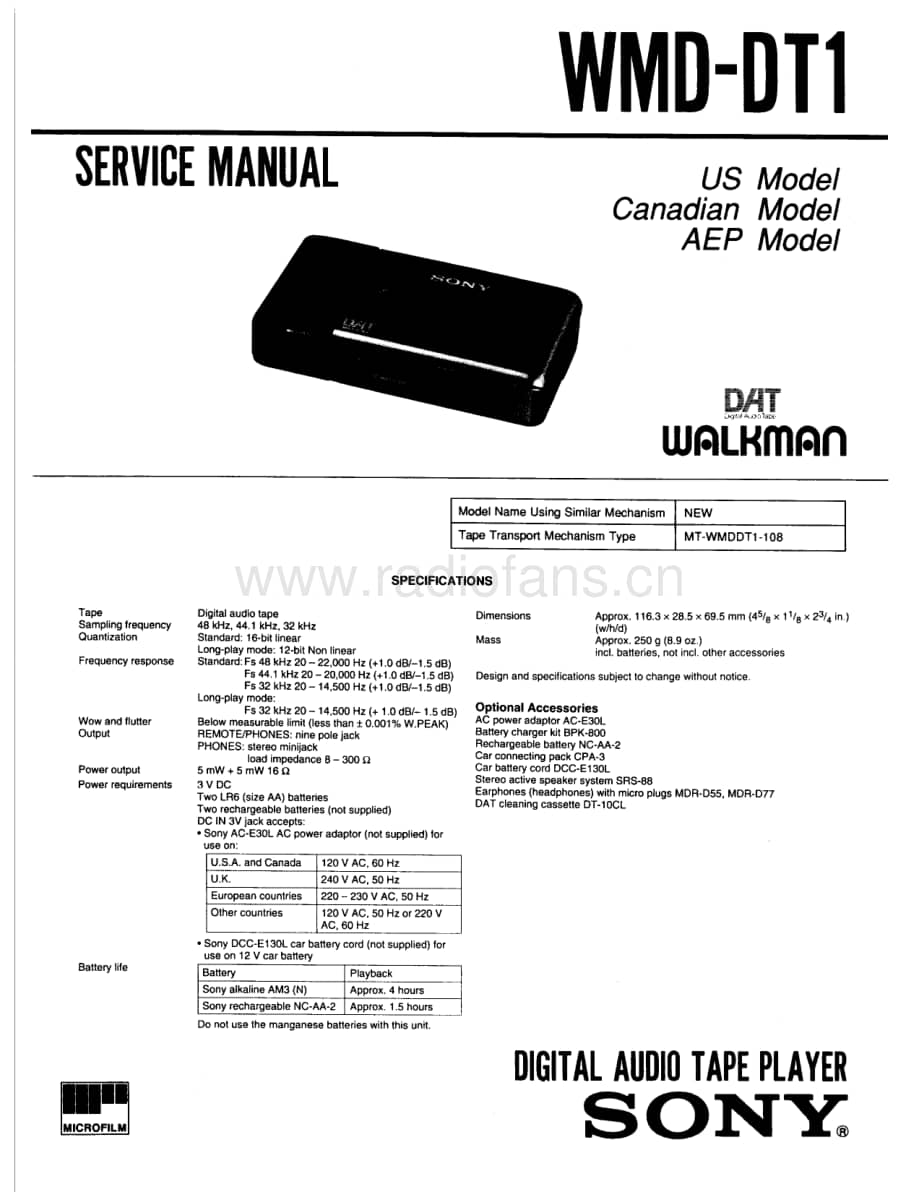 SONY WM-DT1_SERVICE_MANUAL电路图 维修原理图.pdf_第1页