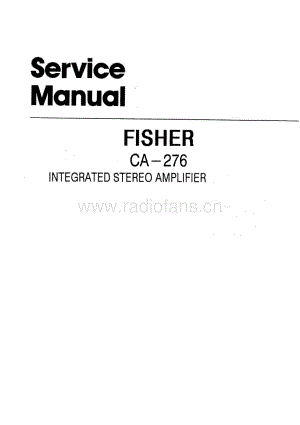 FisherCA276ServiceManual 电路原理图.pdf