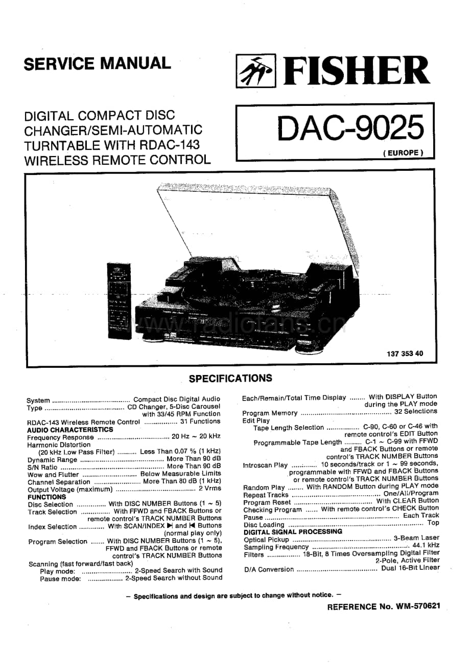 FisherDAC9025ServiceManual 电路原理图.pdf_第1页
