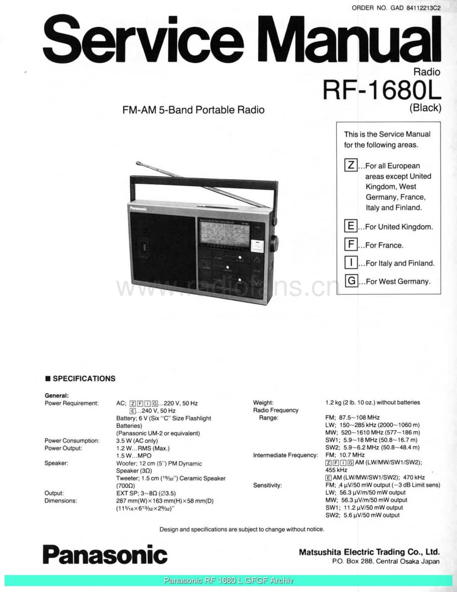 Panasonic_RF-1680L_sch 电路图 维修原理图.pdf_第1页