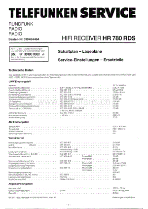 TelefunkenHR780RDSSchematic电路原理图维修电路图、原理图.pdf