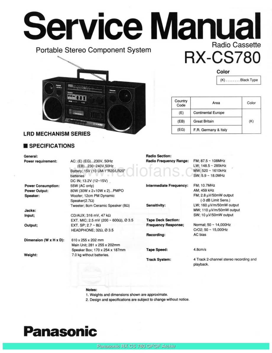 Panasonic_RX-CS780_sch 电路图 维修原理图.pdf_第1页