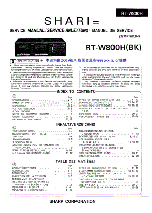 SHARP RTW800 电路图 维修原理图.pdf