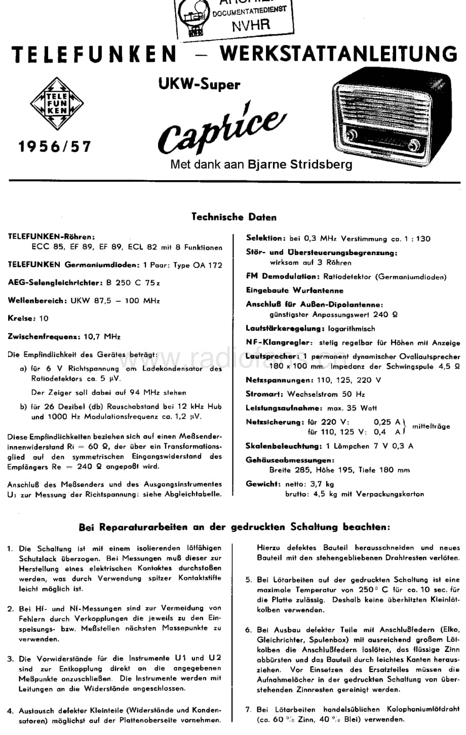Telefunken_CapriceUKW 维修电路图 原理图.pdf_第1页