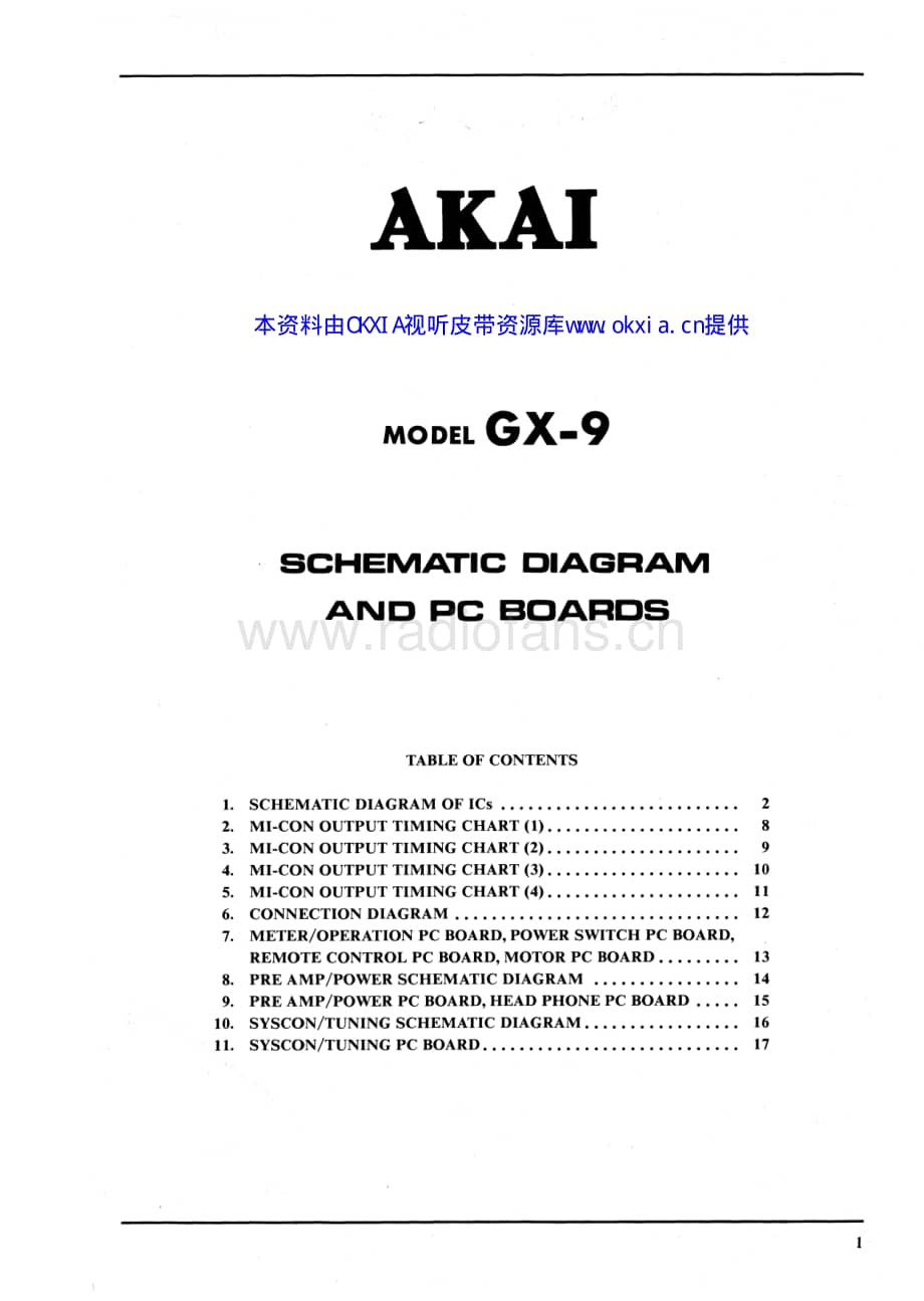 AKAI GX-9 电路图 维修原理图.pdf_第1页