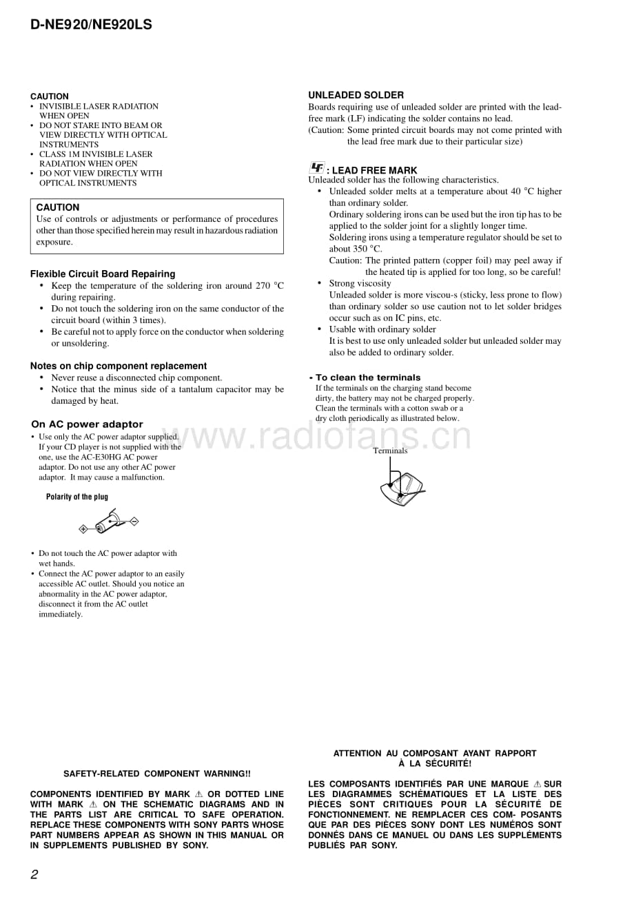 Sony_D-NE920 service manual 电路图 维修原理图.pdf_第2页