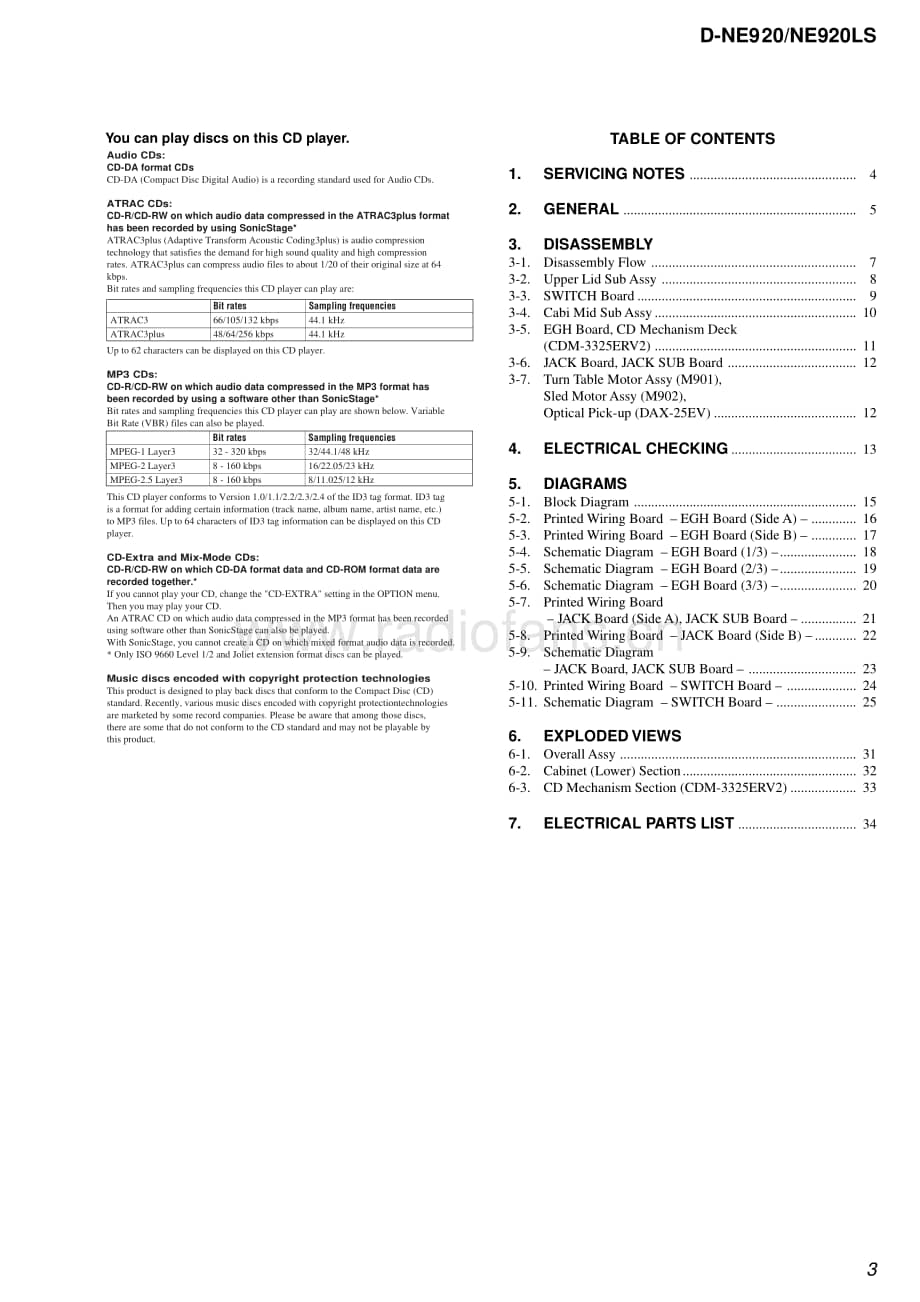 Sony_D-NE920 service manual 电路图 维修原理图.pdf_第3页