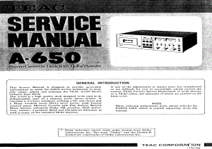 TEAC_A-650_service_manual 电路图 维修原理图.pdf