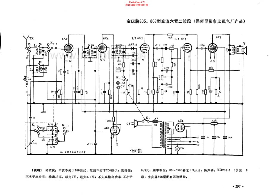 宝庆牌805 806型电路原理图.pdf_第1页