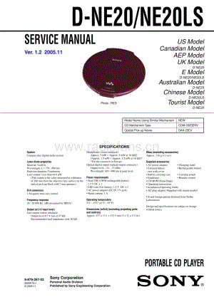 Sony_D-NE20 service manual 电路图 维修原理图.pdf