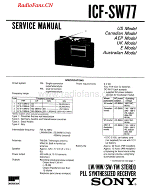 SONYservice_manual_icfsw77 电路图 维修原理图.pdf