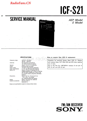 sony_icf-s21_service_manual 电路图 维修原理图.pdf