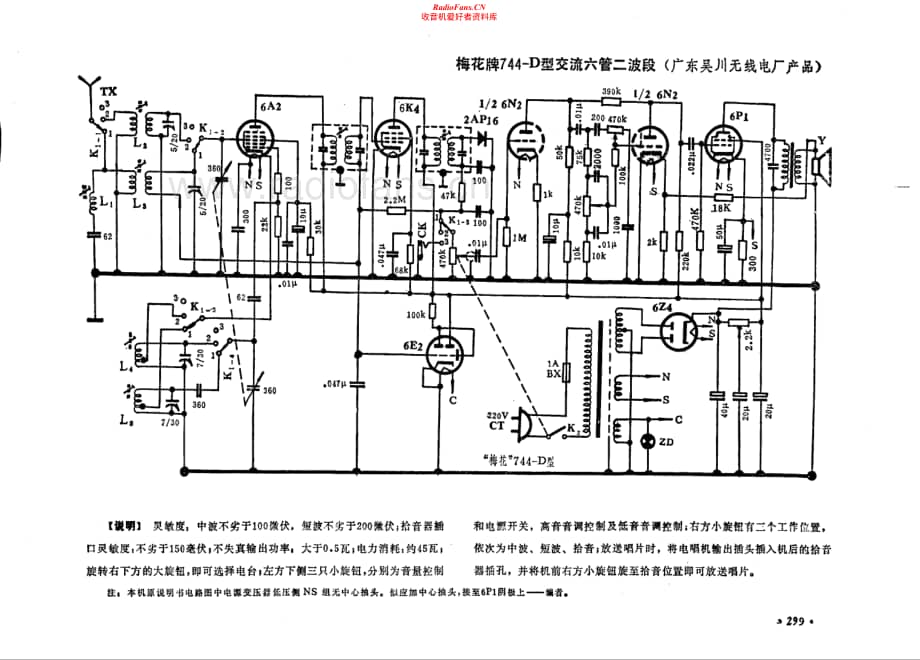 梅花牌744-D型电路原理图.pdf_第1页