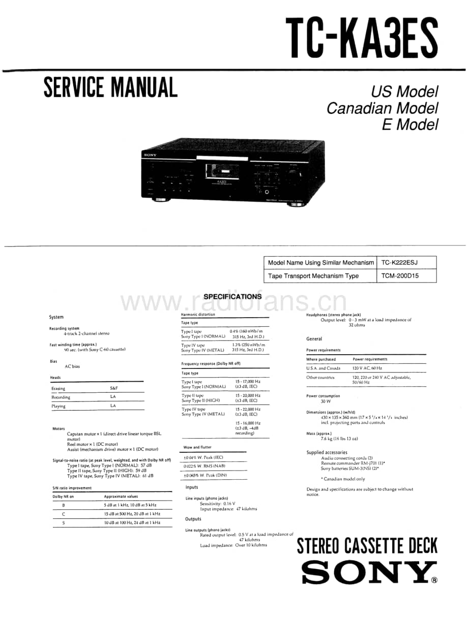 Sony_TCKA-3-ES_service_manual 电路图 维修原理图.pdf_第1页