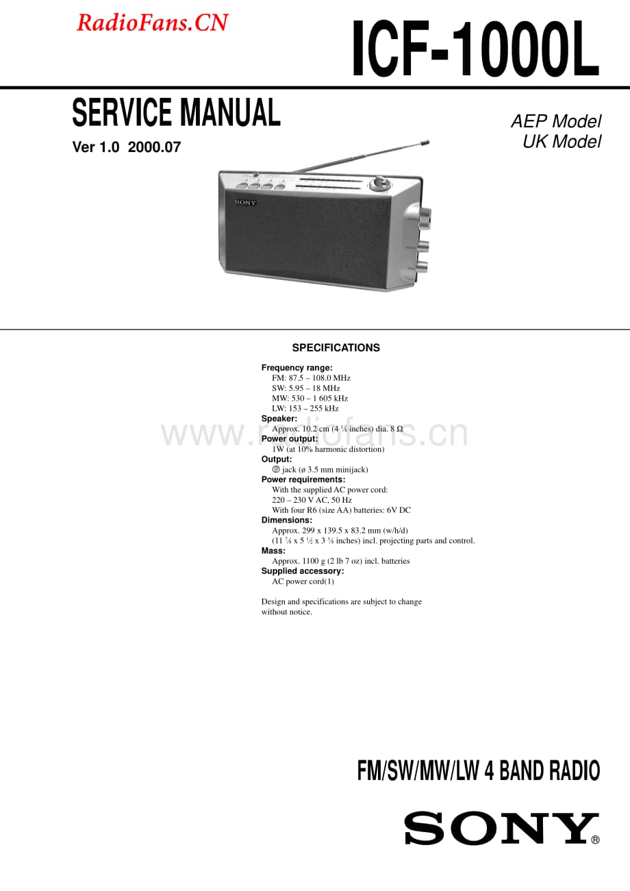 sony_icf-1000l 电路图 维修原理图.pdf_第1页