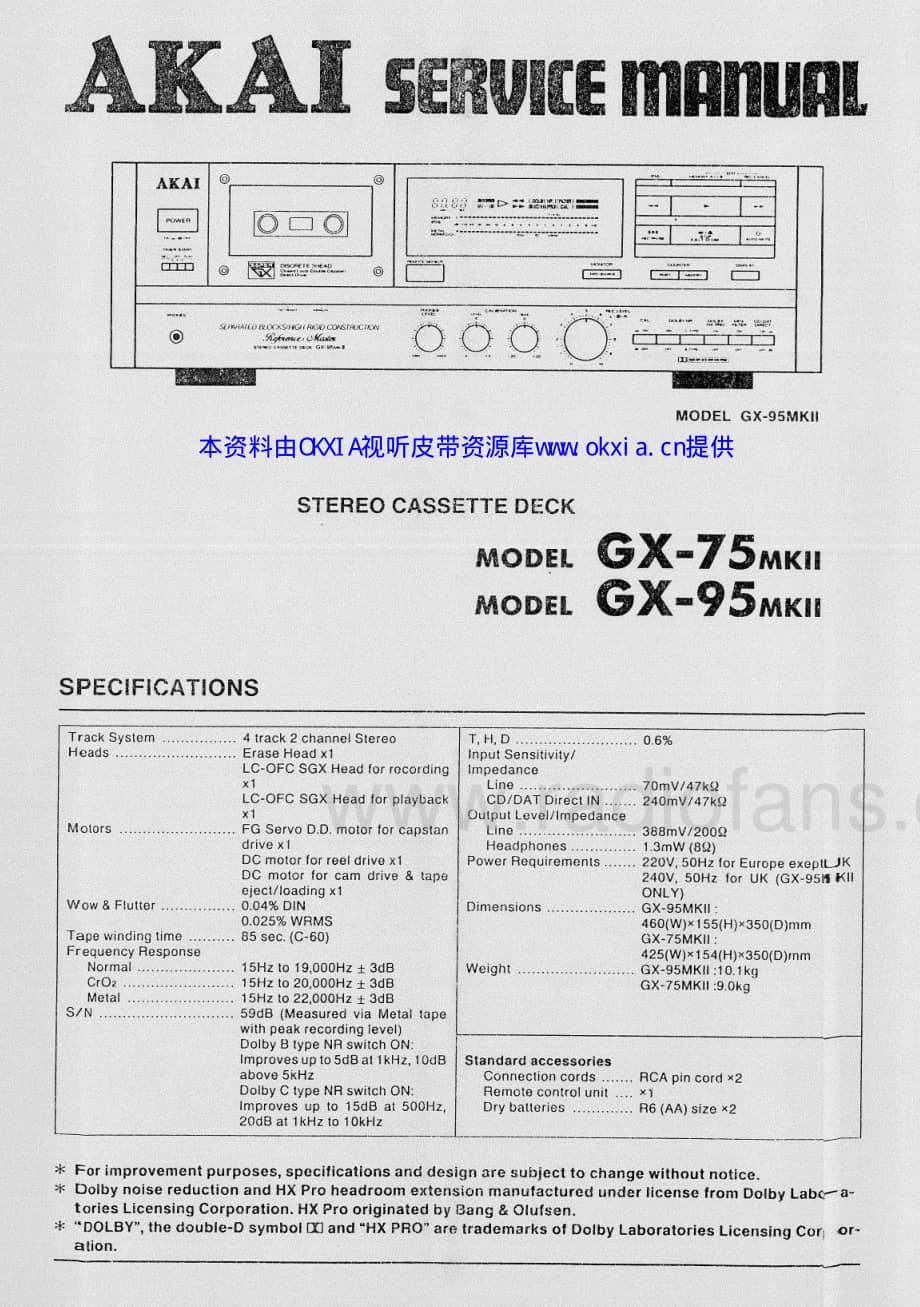 AKAI GX-75-95MK 2A 电路图 维修原理图.pdf_第1页