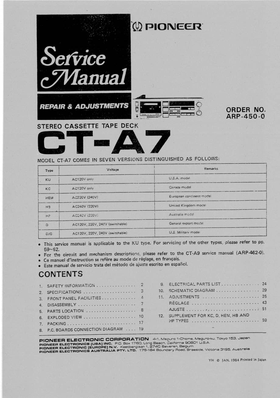 pioneer_ct-a7_sm 电路图 维修原理图.pdf_第1页