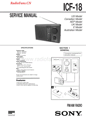 sony_icf-18_service_manual 电路图 维修原理图.pdf
