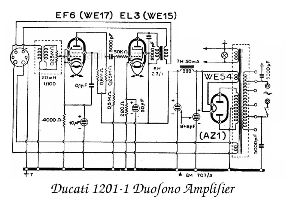 Ducati 1201-1 Duofono Amplifier 电路原理图.pdf_第1页