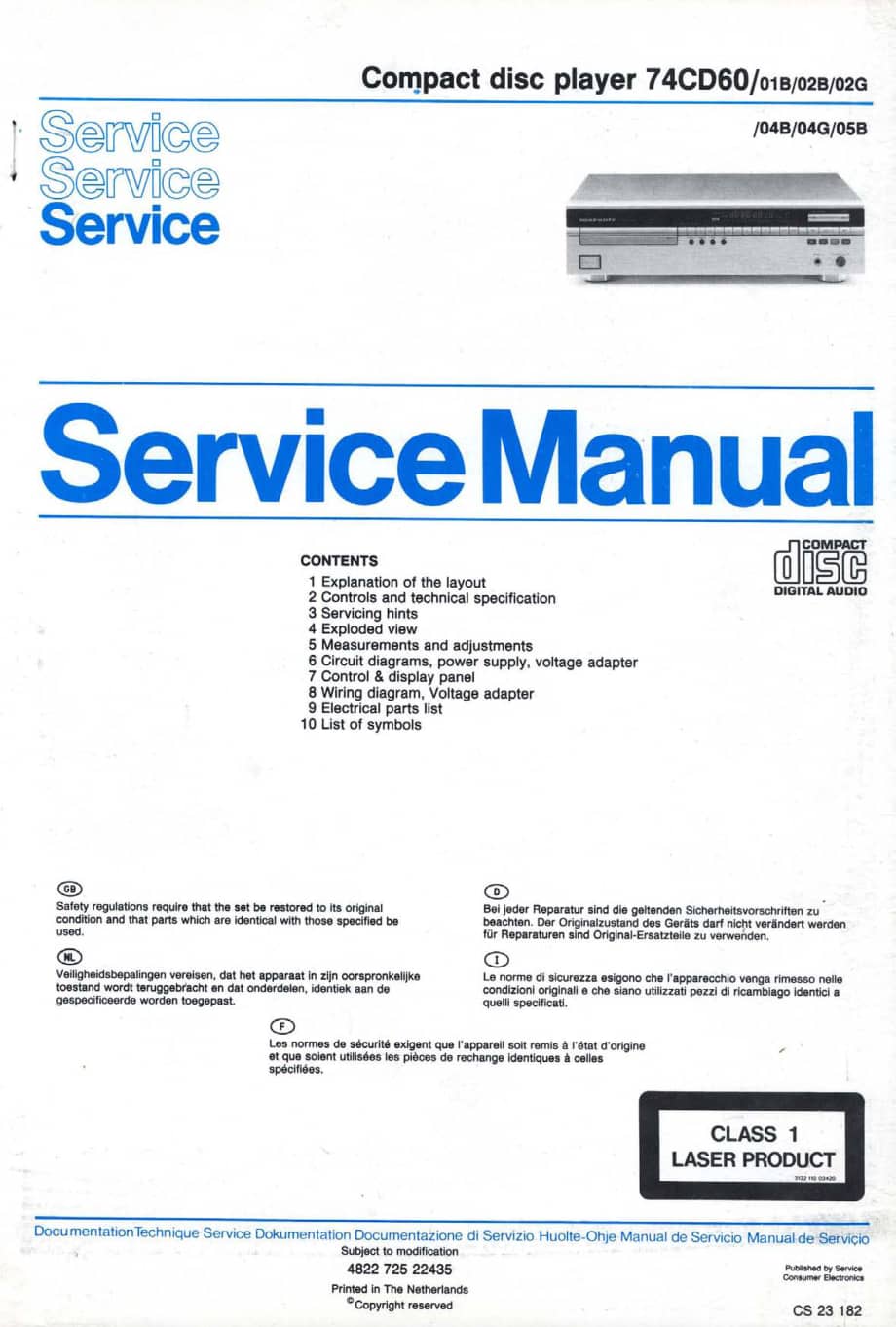 Marantz CD-60 service en 电路原理图.pdf_第1页