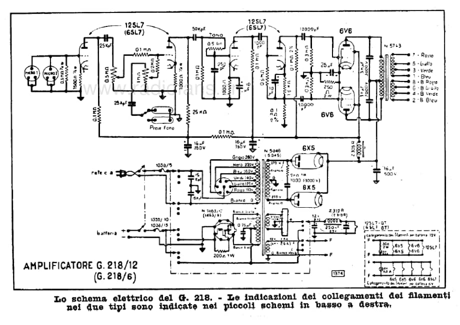 Geloso G218-12 G218-6 Amplifiers 电路原理图.pdf_第1页