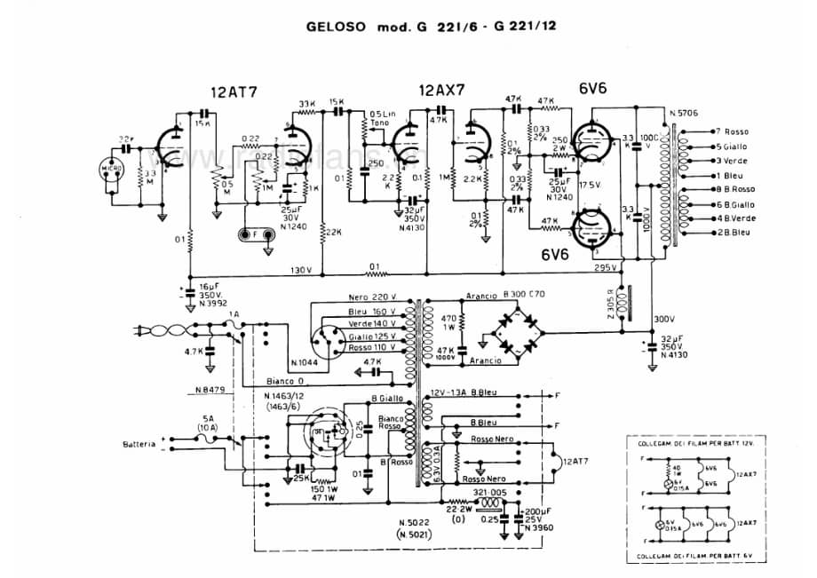 Geloso G221-6 G221-12 Amplifier 电路原理图.pdf_第1页