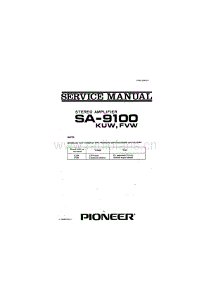 Pioneer SA-9100 service manual 电路原理图.pdf