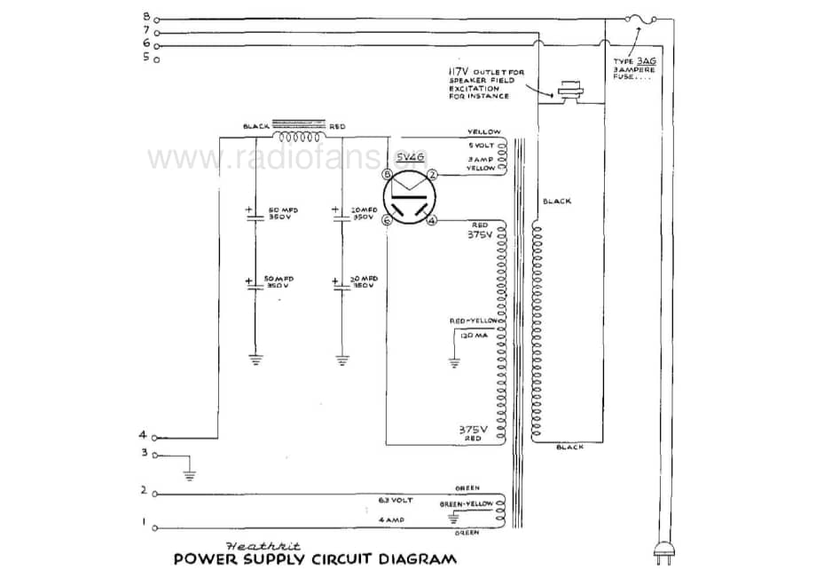 Heathkit W2 power supply 电路原理图.pdf_第1页