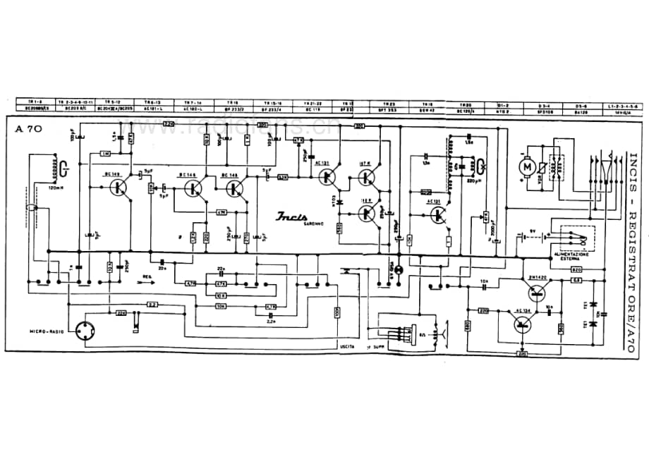 Incis A70 cassette recorder 电路原理图.pdf_第1页