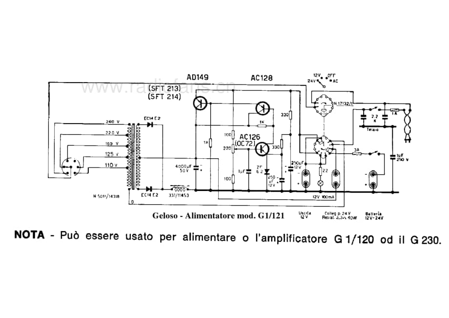 Geloso G1-121 Power supply 电路原理图.pdf_第1页