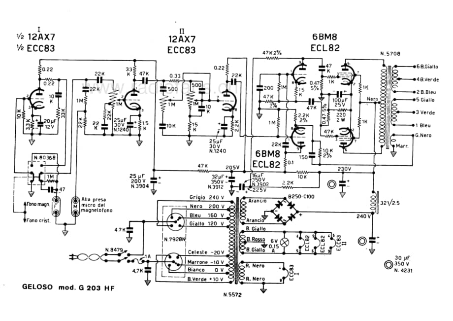 Geloso G203HF Amplifier 电路原理图.pdf_第1页