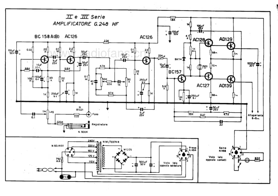 Geloso G248HF Amplifier II and III series 电路原理图.pdf_第1页