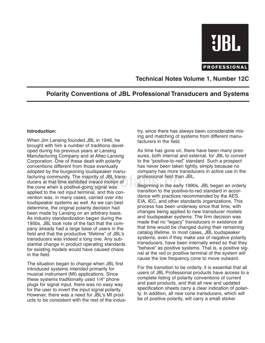 JBL Technical Note - Vol.1, No.12C 电路原理图.pdf_第1页