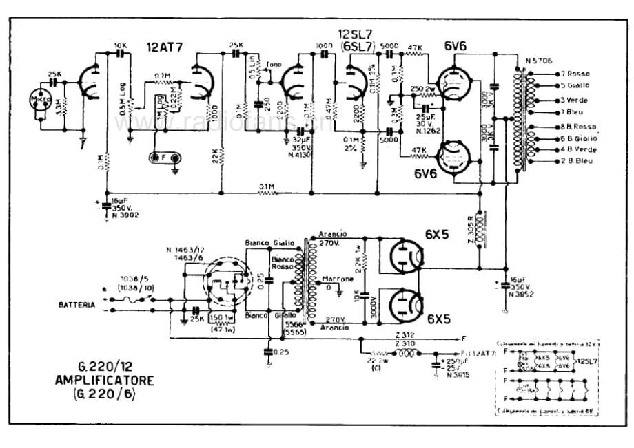 Geloso G220-6 G220-12 Amplifier 电路原理图.pdf_第1页
